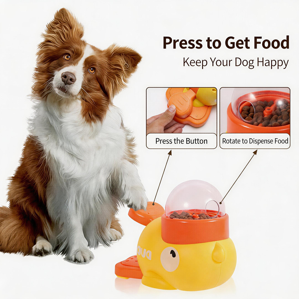 Duck & Whale Press-Type Pet Treat Dispenser | Cats & Dogs