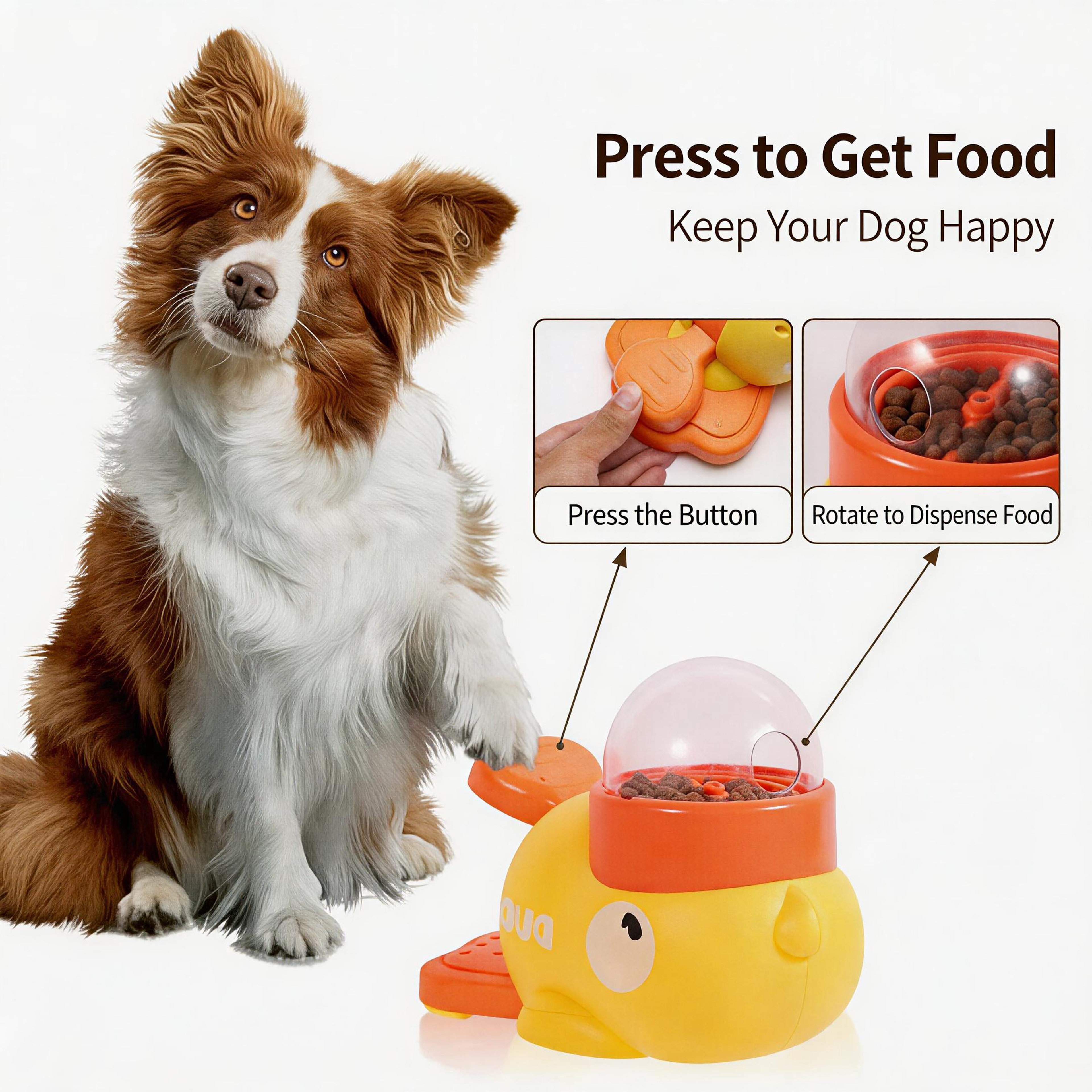 Duck & Whale Press-Type Pet Treat Dispenser | Cats & Dogs