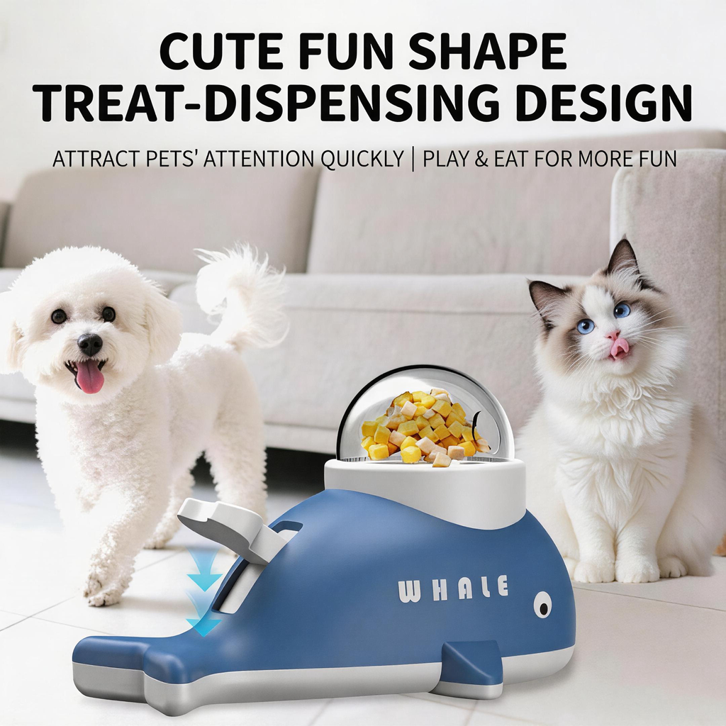 Duck & Whale Press-Type Pet Treat Dispenser | Cats & Dogs