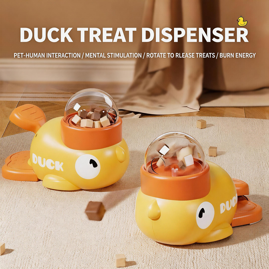 Duck & Whale Press-Type Pet Treat Dispenser | Cats & Dogs