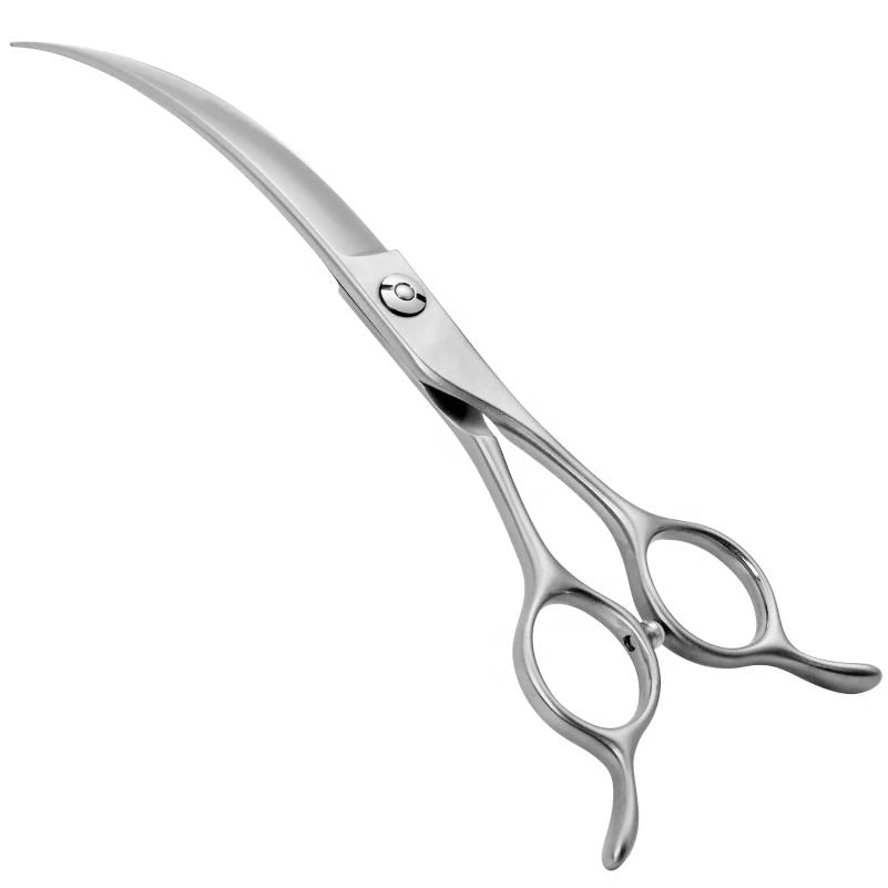 Professional 7" Curved Dog Grooming Scissors – Sharp Pet Beauty Shears for Groomers