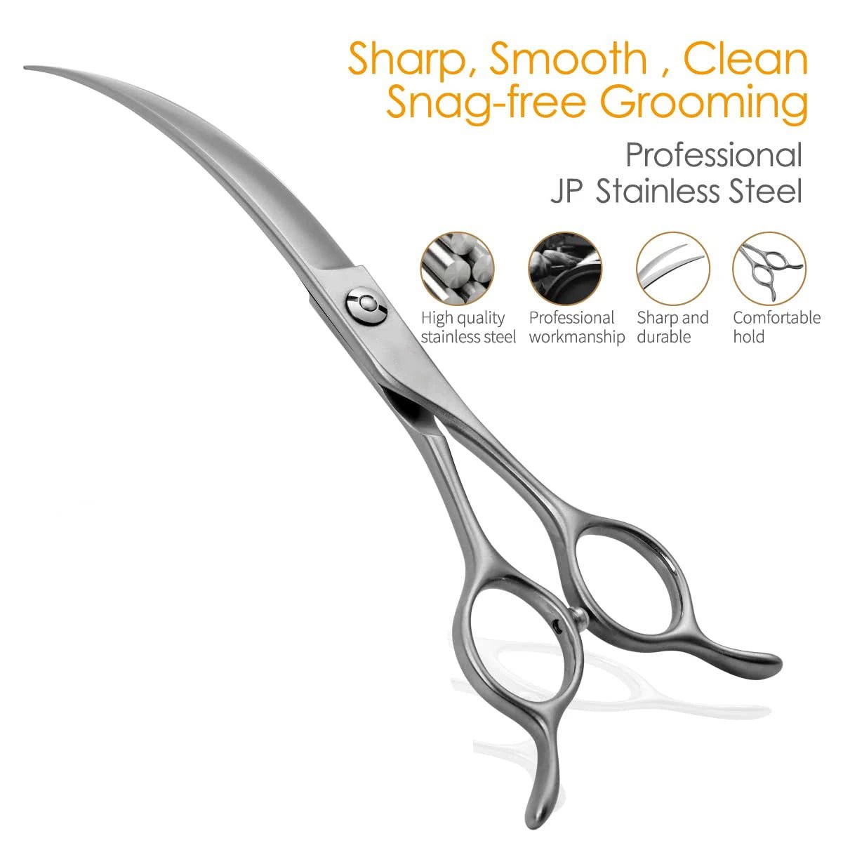 Professional Dog Grooming Curved Scissors – 7.5" Japanese Stainless Steel Pet Shears