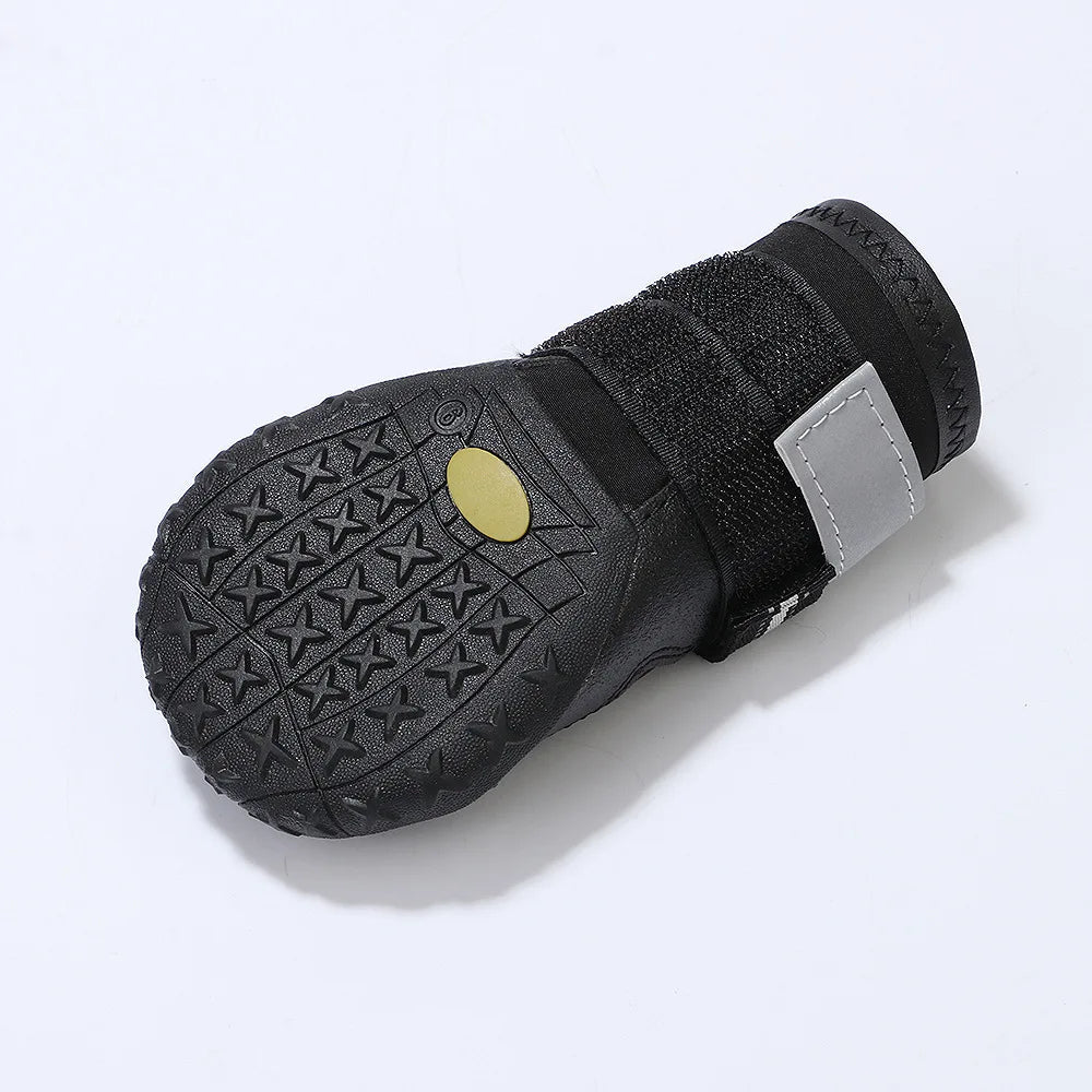 Reflective Waterproof Dog Boots – Anti-Slip Winter Shoes for Medium & Large Dogs