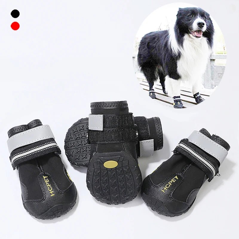 Reflective Waterproof Dog Boots – Anti-Slip Winter Shoes for Medium & Large Dogs