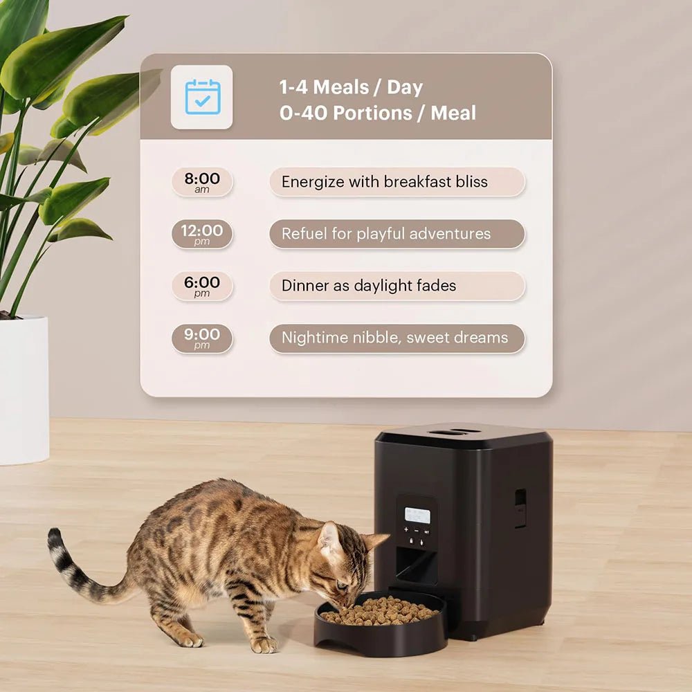Smart Automatic Pet Feeder with Timer – Timed Cat & Dog Food Dispenser with Slow Feed Bowl