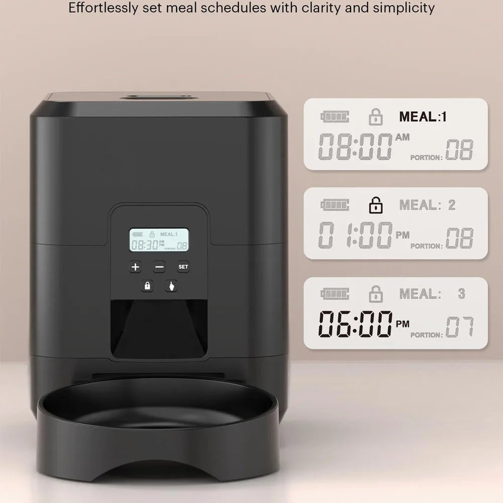 Smart Automatic Pet Feeder with Timer – Timed Cat & Dog Food Dispenser with Slow Feed Bowl