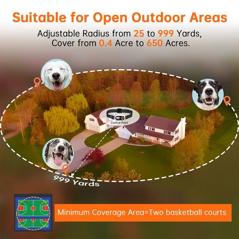 Smart GPS Wireless Pet Fence – Waterproof Outdoor Training Collar & Electronic Dog Enclosure