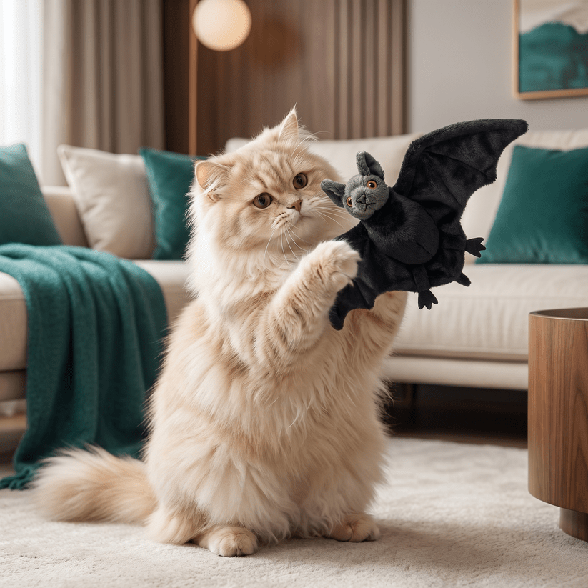 Touch—Activated Flapping Bat Cat Toy with Catnip
