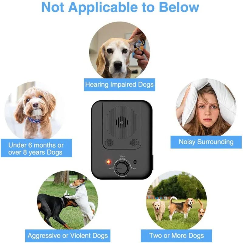 Ultrasonic Anti-Barking Device – 3-Level Adjustable Outdoor Dog Bark Deterrent & Training Tool