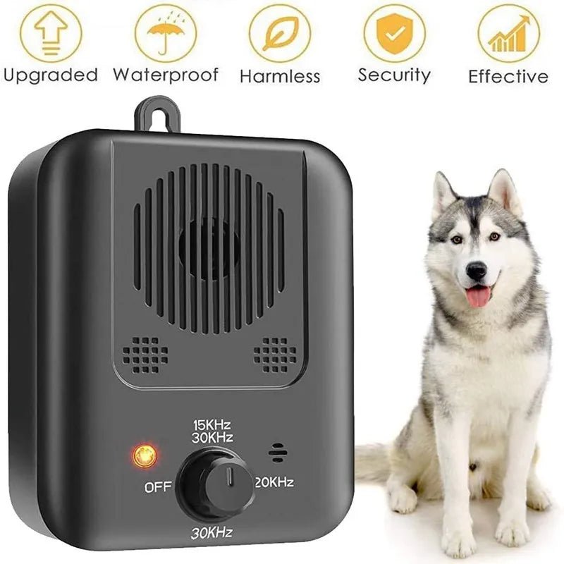 Ultrasonic Anti-Barking Device – 3-Level Adjustable Outdoor Dog Bark Deterrent & Training Tool