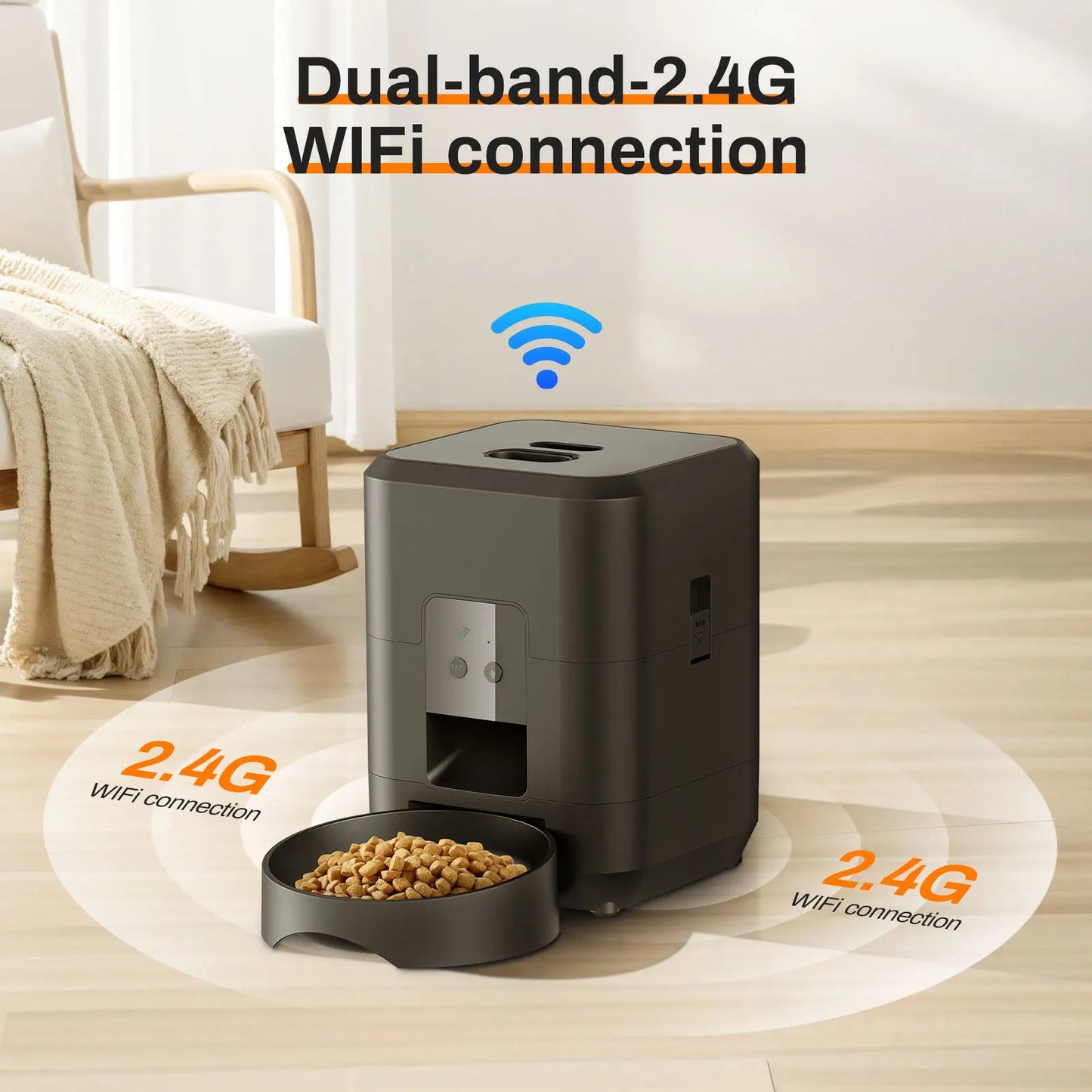 WiFi Smart Automatic Pet Feeder with Camera – 2L Auto Cat & Dog Food Dispenser with Timer